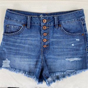 Rewash Super High Rise Destructed Jean Shorts